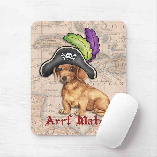 Dachshund Pirate マウスパッド (マウス)