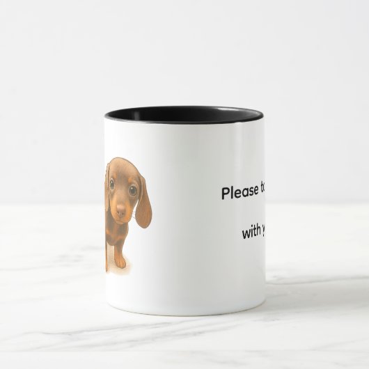 Dachshund Please take me with you! マグカップ (中央)