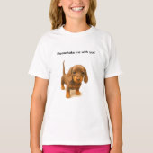 Dachshund Please take me with you! Tシャツ (正面)