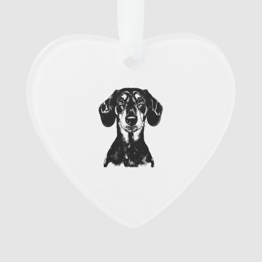 Dachshund Portrait  Minimalist Apparel オーナメント (正面)
