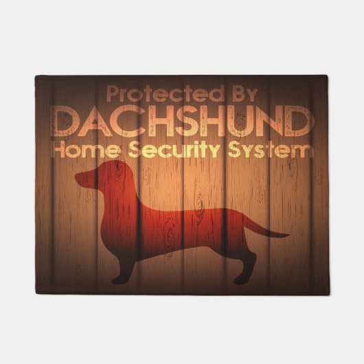Dachshund Protection 18" x 24" Door Mat ドアマット (正面)