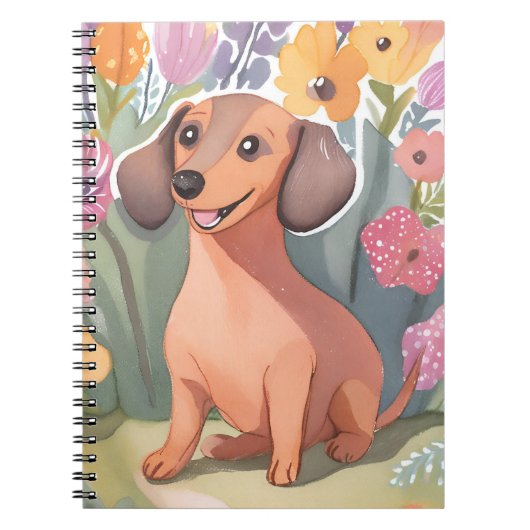 Dachshund Puppy | Watercolor Dog Pet ノートブック (正面)