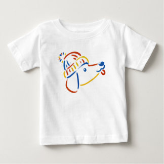 Dachshund Puppy with a Little Cap ベビーTシャツ