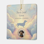 Dachshund Rainbow Bridge Memorial Ornament セラミックオーナメント (左)