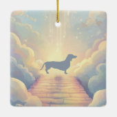 Dachshund Rainbow Bridge Memorial Ornament セラミックオーナメント (裏面)