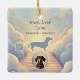 Dachshund Rainbow Bridge Memorial Ornament セラミックオーナメント