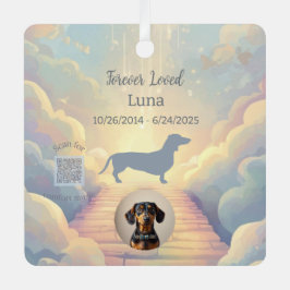Dachshund Rainbow Bridge Memorial Ornament メタルオーナメント