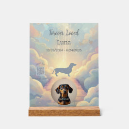 Dachshund Rainbow Bridge Memorial Plaque アクリルサイン