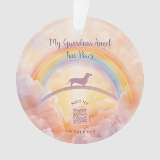 Dachshund Rainbow Bridge Ornament – Music オーナメント (正面)