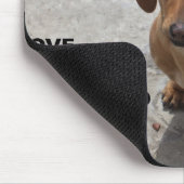 dachshund red full love w pic マウスパッド (コーナー)