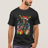 Dachshund Reindeer Christmas Tree Lights Pajama Do Tシャツ (正面)