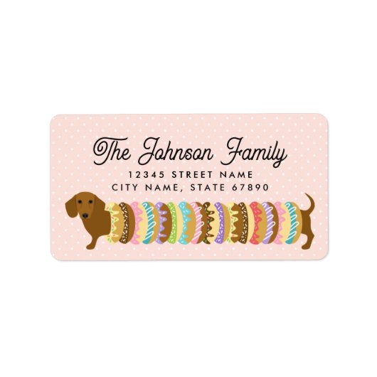 Dachshund Return Address Labels ラベル (正面)