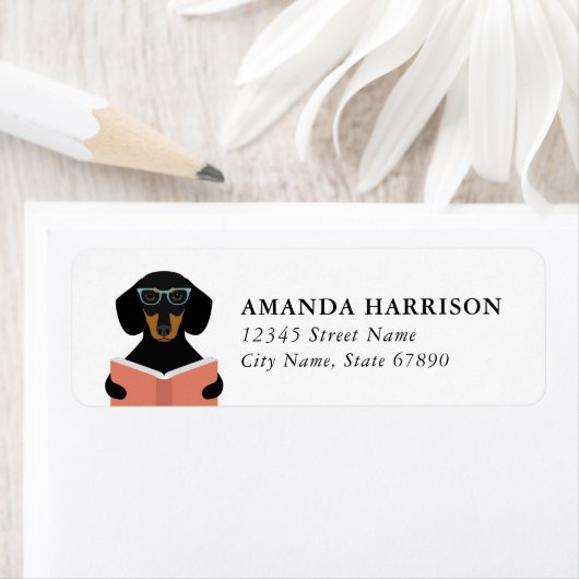 Dachshund Return Address Labels ラベル (インサイチュ)