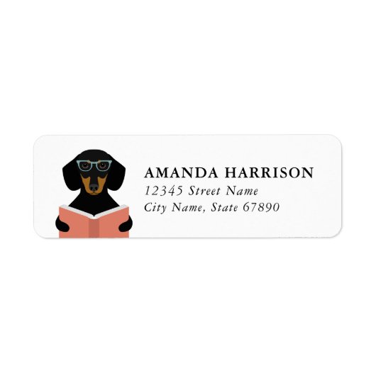 Dachshund Return Address Labels ラベル (正面)