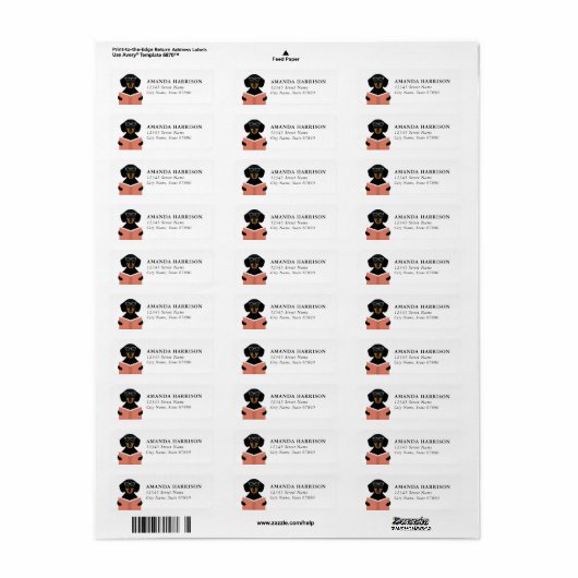 Dachshund Return Address Labels ラベル (フルシート)
