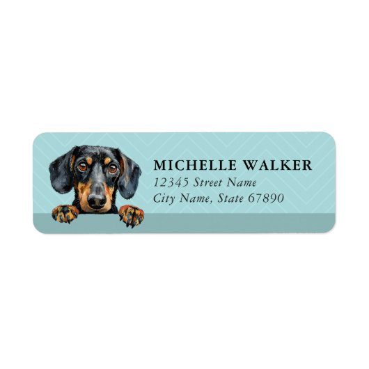 Dachshund Return Address Labels ラベル (正面)