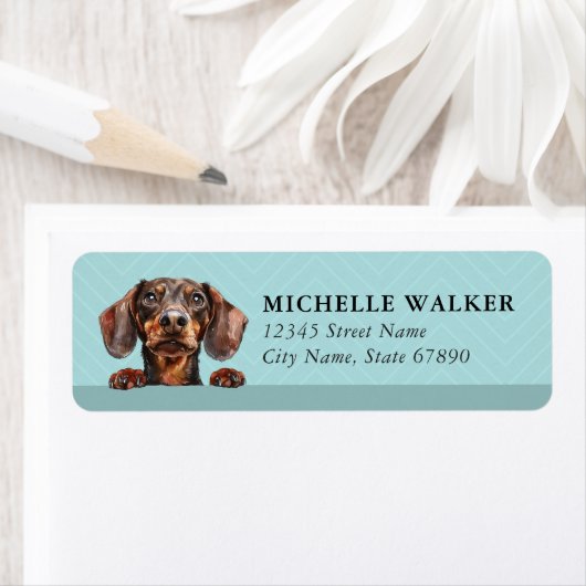 Dachshund Return Address Labels ラベル (インサイチュ)