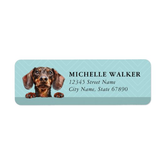 Dachshund Return Address Labels ラベル (正面)
