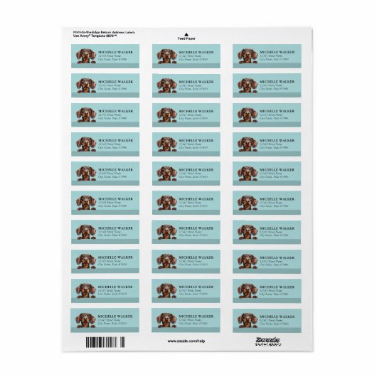 Dachshund Return Address Labels ラベル (フルシート)