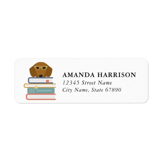 Dachshund Return Address Labels ラベル (正面)