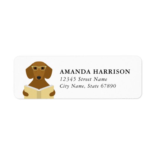 Dachshund Return Address Labels ラベル (正面)