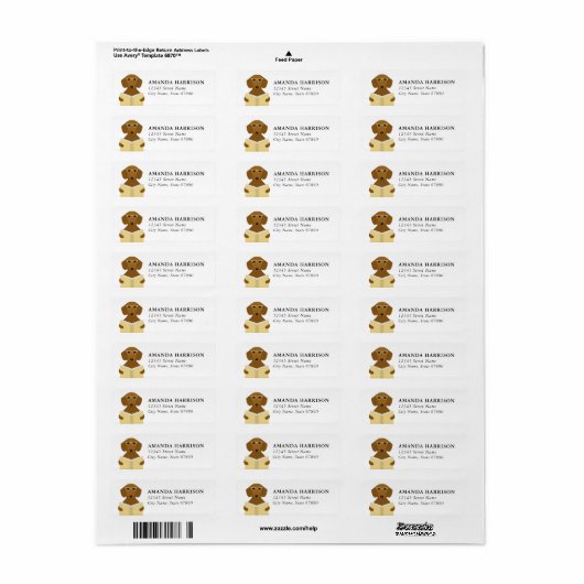 Dachshund Return Address Labels ラベル (フルシート)