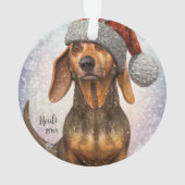 Dachshund、Santa Dog、Personalize、Christmas Orname オーナメント (裏面)