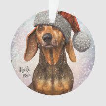 Dachshund、Santa Dog、Personalize、Christmas Orname