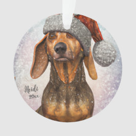 Dachshund、Santa Dog、Personalize、Christmas Orname オーナメント