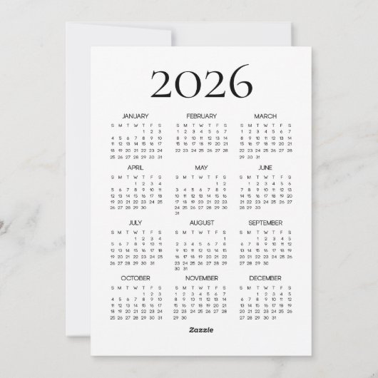 Dachshund Santa Hat 2026カレンダーメリークリスマス シーズンカード (裏面)