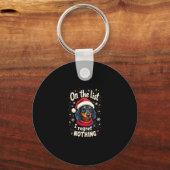 Dachshund Santa On The Naughty List Dachshund Chri キーホルダー (正面)