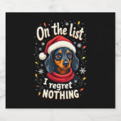 Dachshund Santa On The Naughty List Dachshund Chri スパークリングワインラベル (シングルラベル)