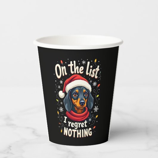 Dachshund Santa On The Naughty List Dachshund Chri 紙コップ (正面)
