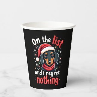 Dachshund Santa On The Naughty List Dachshund Chri 紙コップ