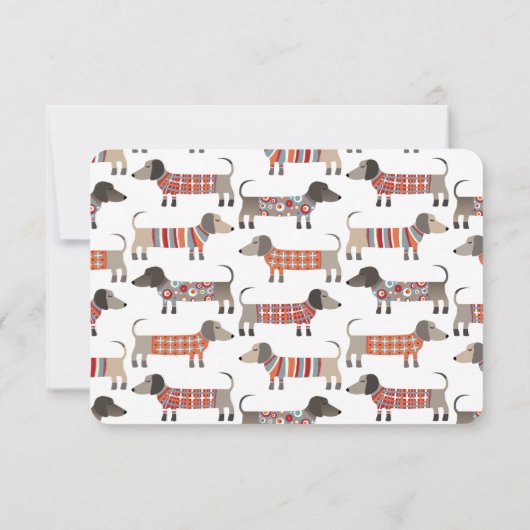 Dachshund Sausage Dog Personalized Stationery ノートカード (裏面)
