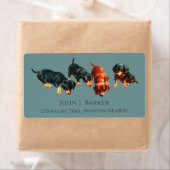 Dachshund Sausage Dog Wiener Puppies Slate Blue ラベル (インサイチュ)