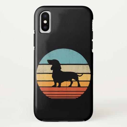 Dachshund Silhouette 60s 70sギフトドッグ愛好家 Case-Mate iPhoneケース (裏面)