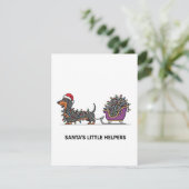 Dachshund Sleigh Ride Funny Christmas Dog Card シーズンカード (スタンド正面)