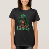 Dachshund St Patrick s Day Leprechaun Dog Tシャツ (正面)