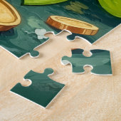 Dachshund St Patrick’s Day Lucky Dog ジグソーパズル (側面)