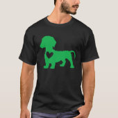 Dachshund St Patrick s Day Wiener Dog Irish Shamro Tシャツ (正面)