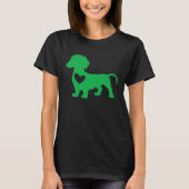 Dachshund St Patrick s Day Wiener Dog Irish Shamro Tシャツ (正面)