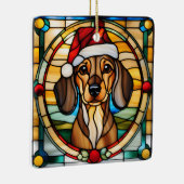 Dachshund Stained Glass Christmas Ornament セラミックオーナメント (右)