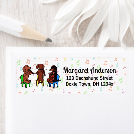 Dachshund String Trio音楽ノート ラベル (インサイチュ)