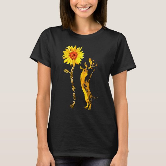 Dachshund Sunshine Funny For Man Woman Tシャツ (正面)