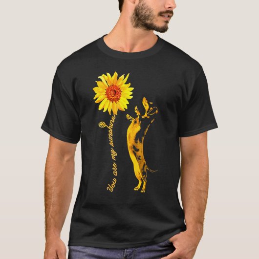 Dachshund Sunshine Funny For Man Woman Tシャツ (正面)