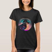 Dachshund Synthwave 80s Retrowave Aesthetic  2 Tシャツ (正面)