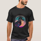 Dachshund Synthwave 80s Retrowave Aesthetic 2 Tシャツ (正面)