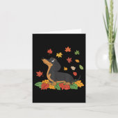 Dachshund Thanksgiving Pilgrim Autumn Fall Leaves  カード (正面)