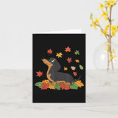 Dachshund Thanksgiving Pilgrim Autumn Fall Leaves  カード (黄色い花)